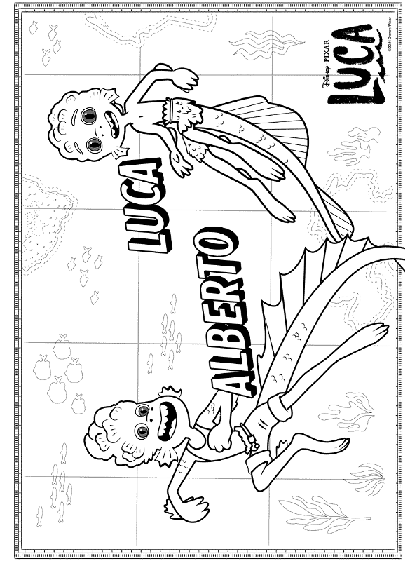 Kids-n-fun.com | Coloring page Luca Luca Alberto Zee Moster